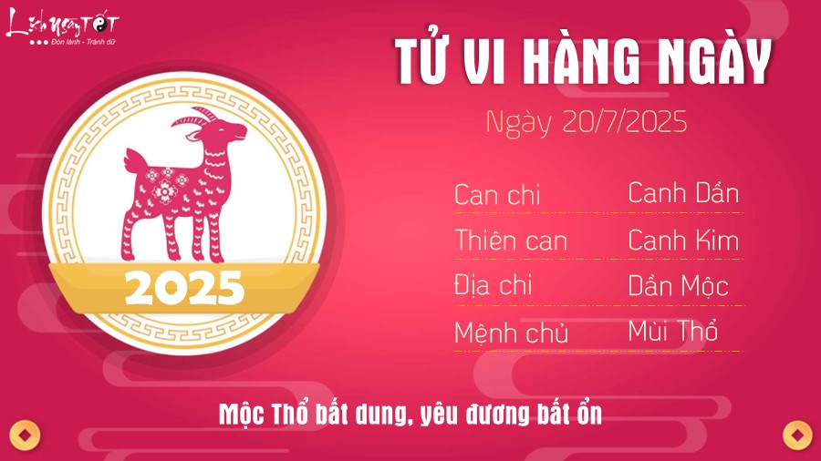 Tu vi hang ngay 20/7/2025 cua Mui