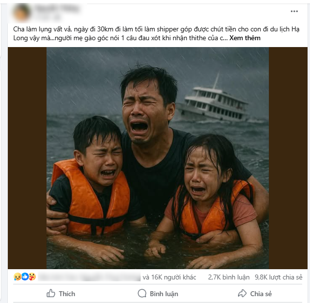Phẫn nộ chiêu trò dùng AI bịa chuyện thương tâm, tạo ảnh giả mạo để câu tương tác từ vụ lật tàu ở Hạ Long- Ảnh 2.