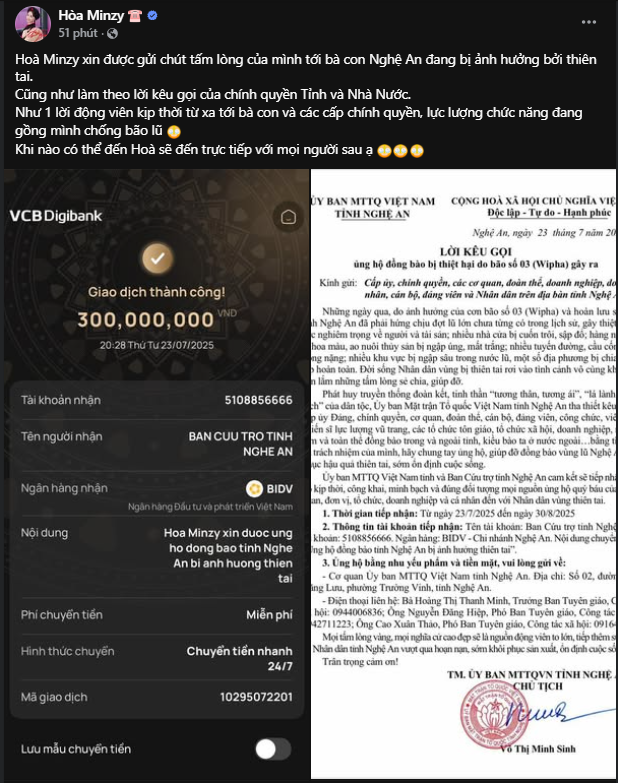 24-1753331294-hoa-minzy-chuyen-khoan-300-trieu-dong-ung-ho-dong-bao-nghe-an-chiu-anh-huong-thien-tai.png