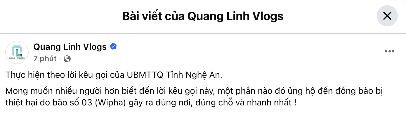 Facebook Quang Linh Vlogs đột ngột hoạt động trở lại, kèm động thái lạ- Ảnh 1.