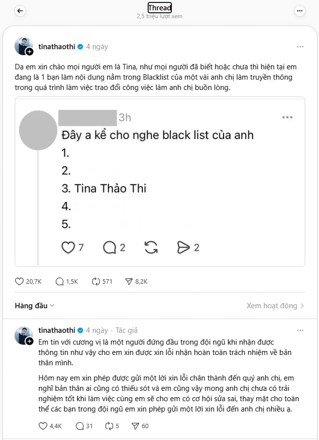 Câu nói lạ của Tina Thảo Thi khi “tái xuất” sau vụ bị cho vào blacklist- Ảnh 4.