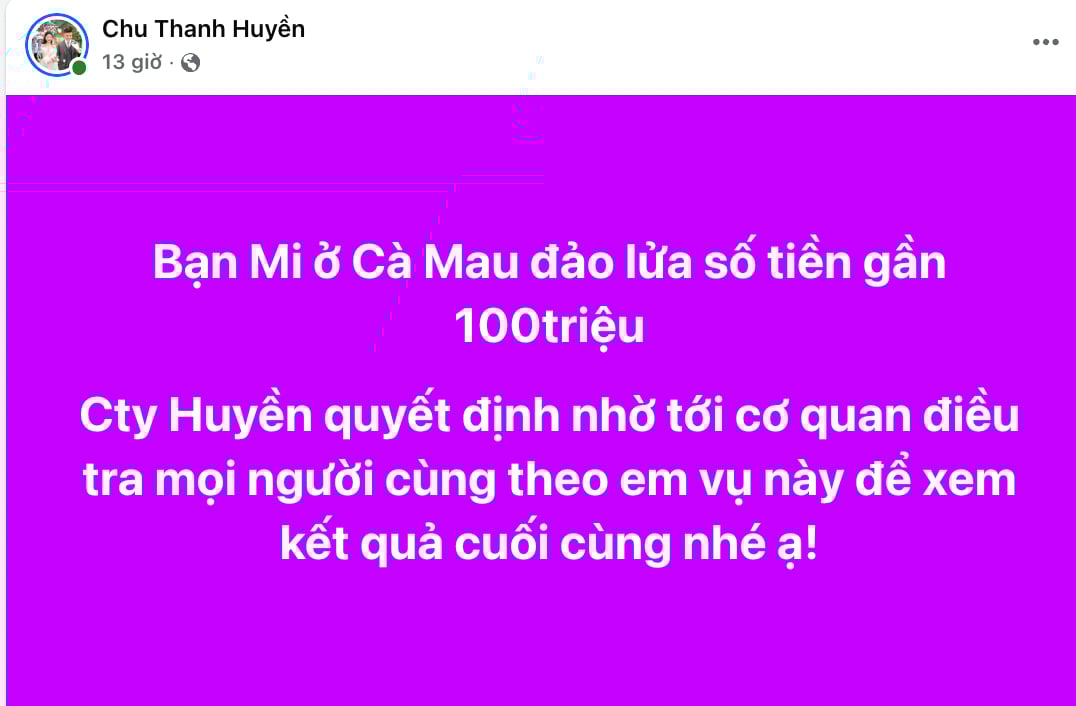 Chu Thanh Huyền - vợ Quang Hải bị lừa gần 100 triệu đồng- Ảnh 2.