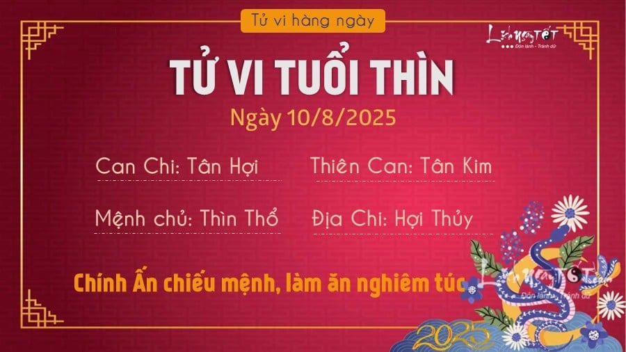 Tu vi hang ngay 10/8/2025 cua Thin