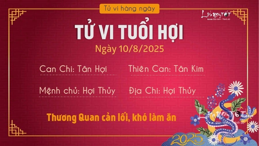 Tu vi hang ngay 10/8/2025 cua Hoi