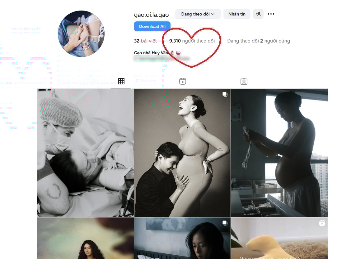 Mới chào đời vài ngày, bé Gạo của Huy Trần – Ngô Thanh Vân đã thành “hot kid” với gần 10.000 người