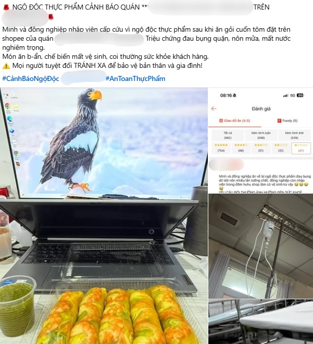 Tranh cãi vụ cô gái tố phải nhập viện cấp cứu sau khi ăn gỏi cuốn tôm của quán 4,5 sao trên ShopeeFood- Ảnh 1.