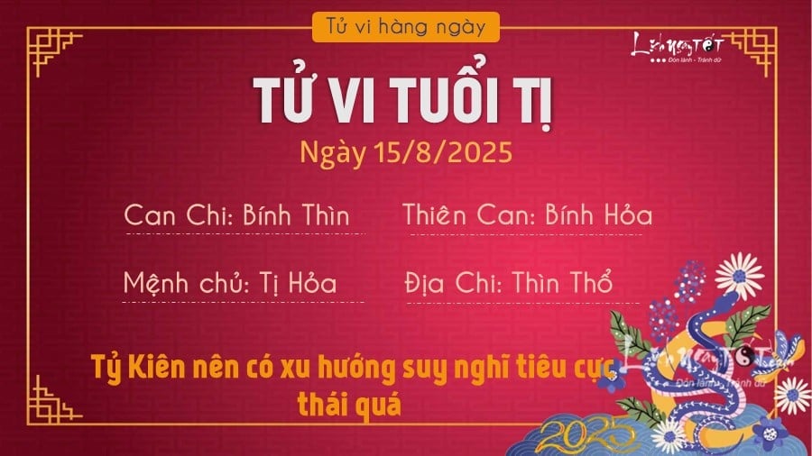 Tu vi hang ngay 15/8/2025 cua 12 con giap - Ti