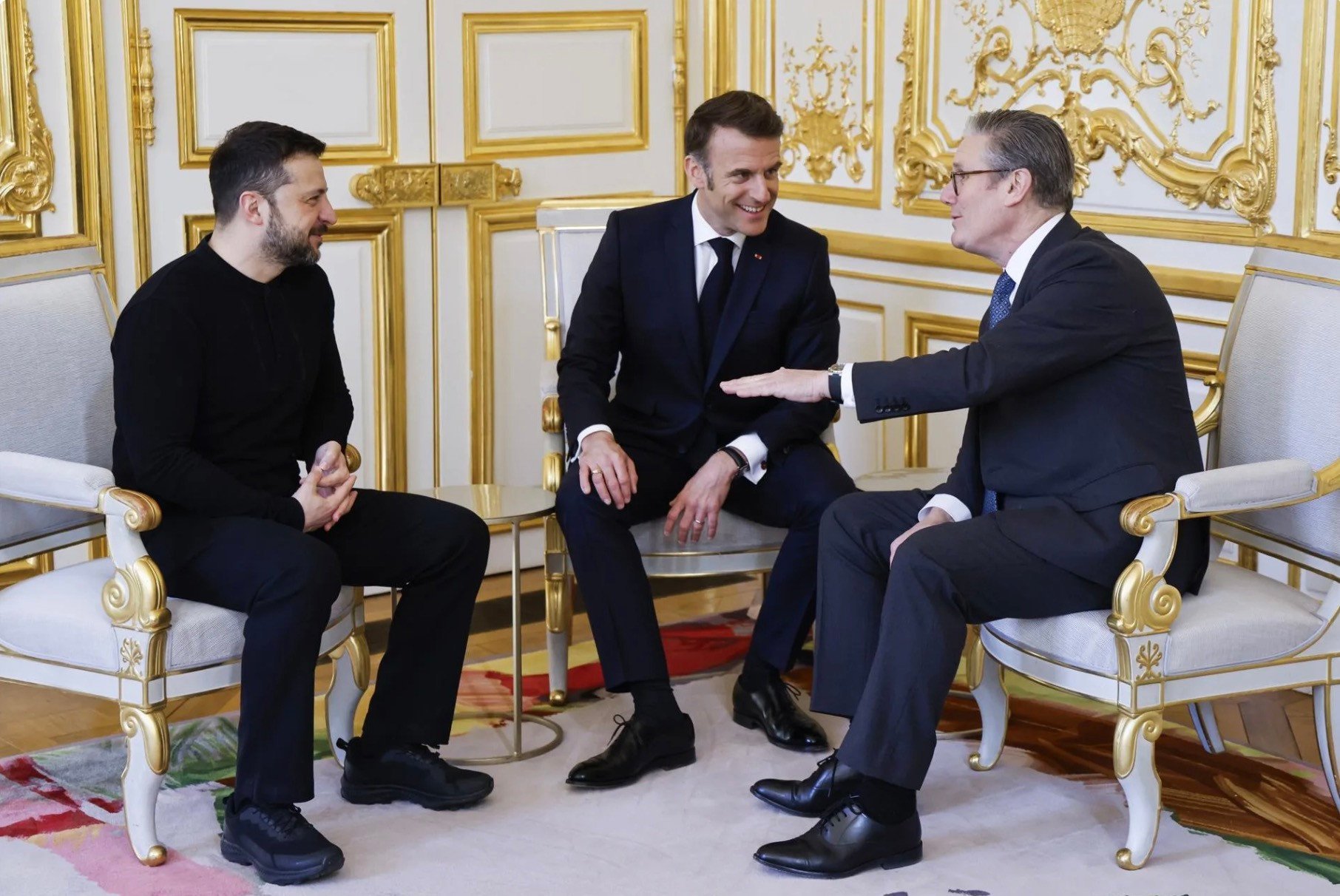 Macron, Starmer, Zelensky. Ảnh: EFE/EPA