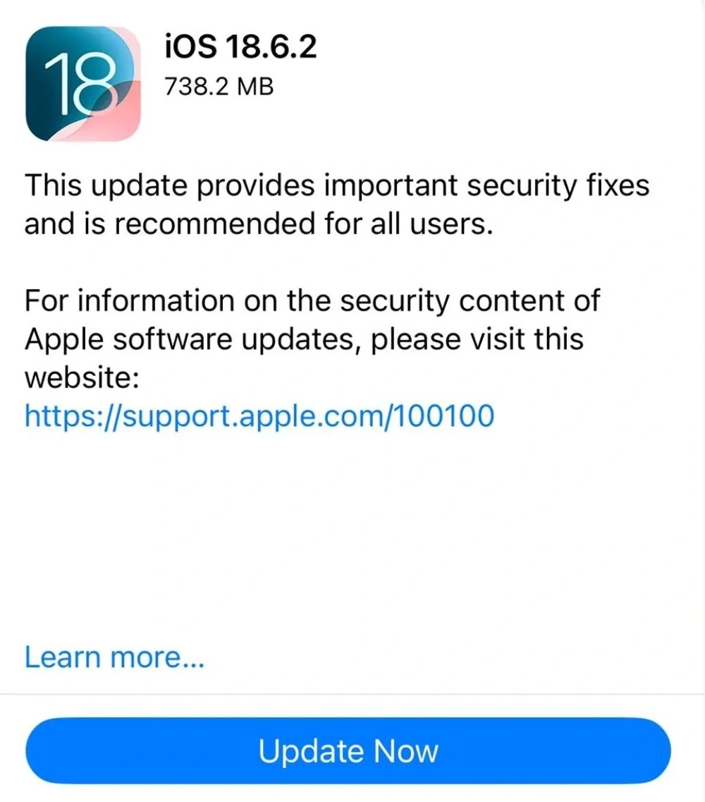 khan thiet yeu cau nguoi dung cai dat ban cap nhat ios 18.6.1 ngay lap tuc hinh anh 2