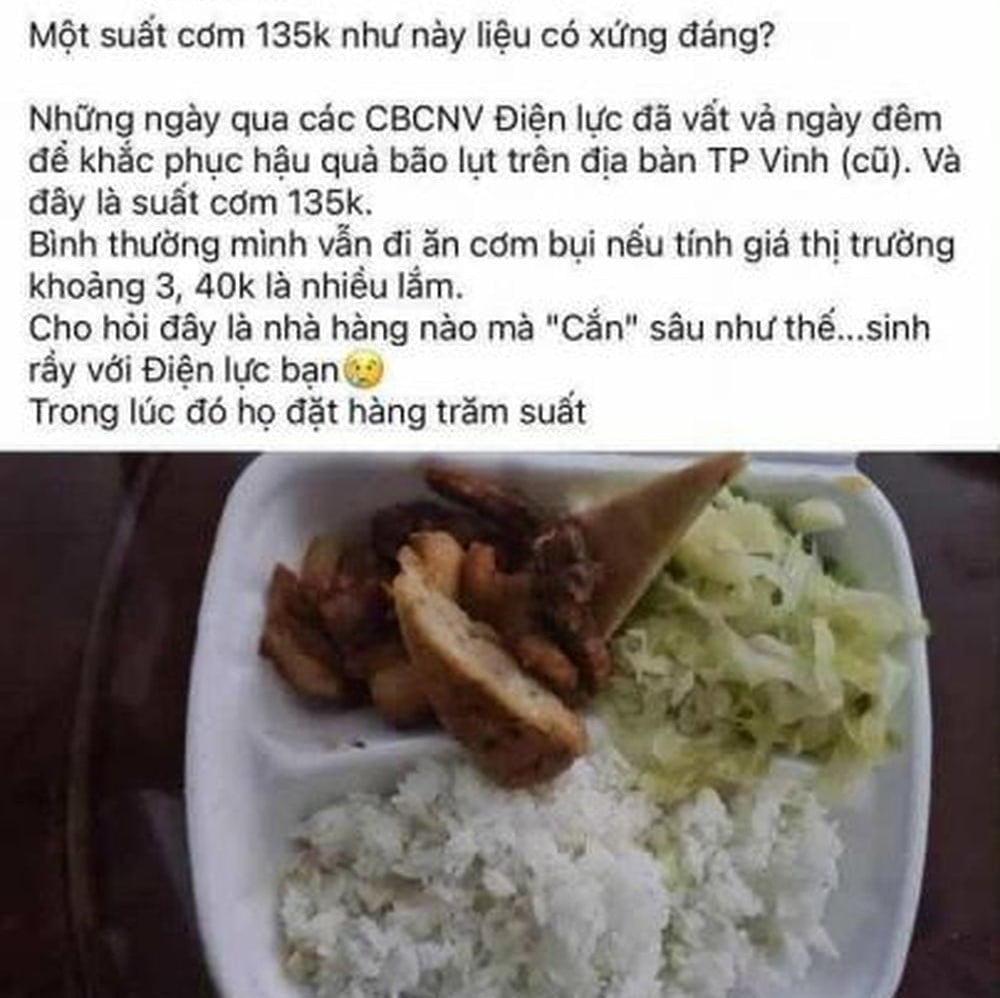 Xôn xao suất cơm bình dân giá đắt đỏ bán cho thợ điện sau bão Kajiki- Ảnh 1.