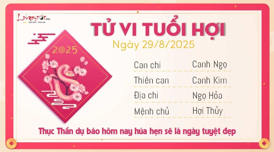 Tu vi hang ngay 29/8/2025 cua 12 con giap - Hoi