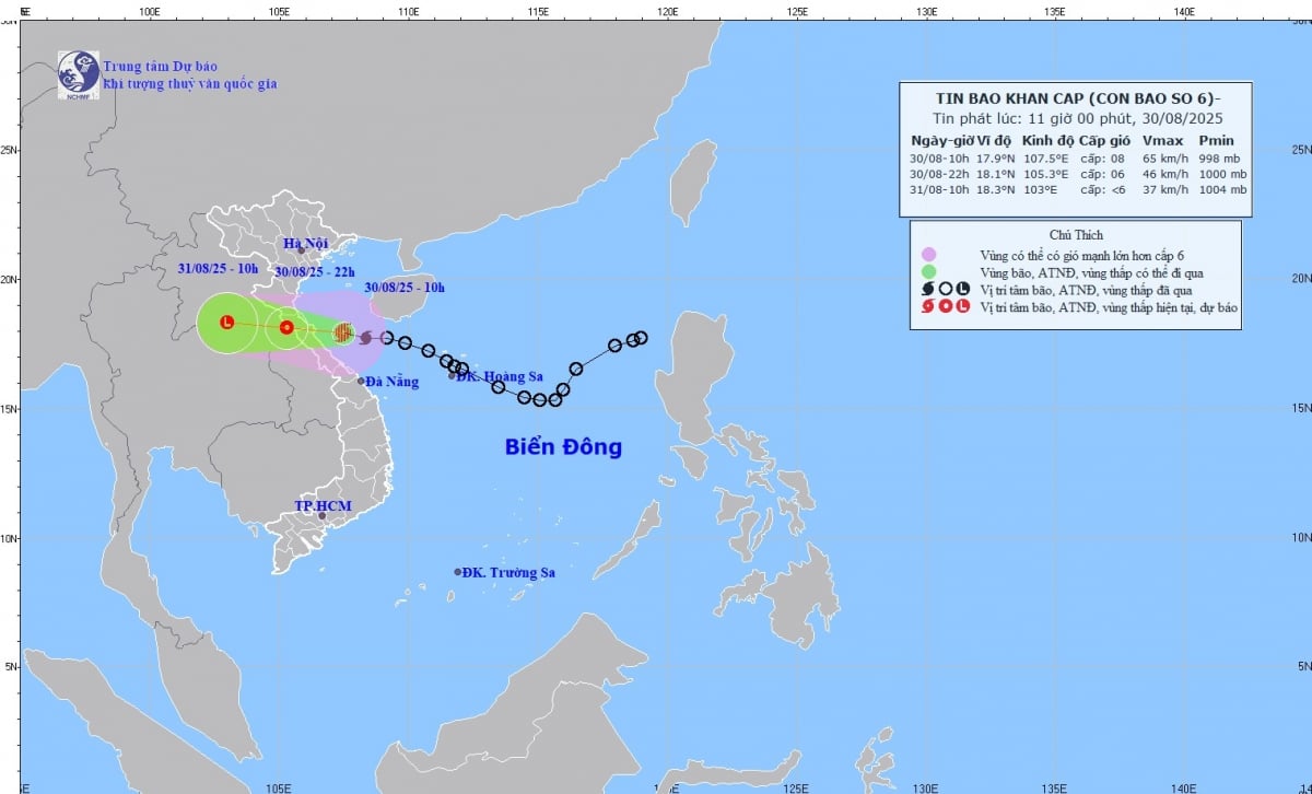 bao so 6 bat dau gay gio giat cap 8-9 o dao bach long vi, co to, con co hinh anh 1