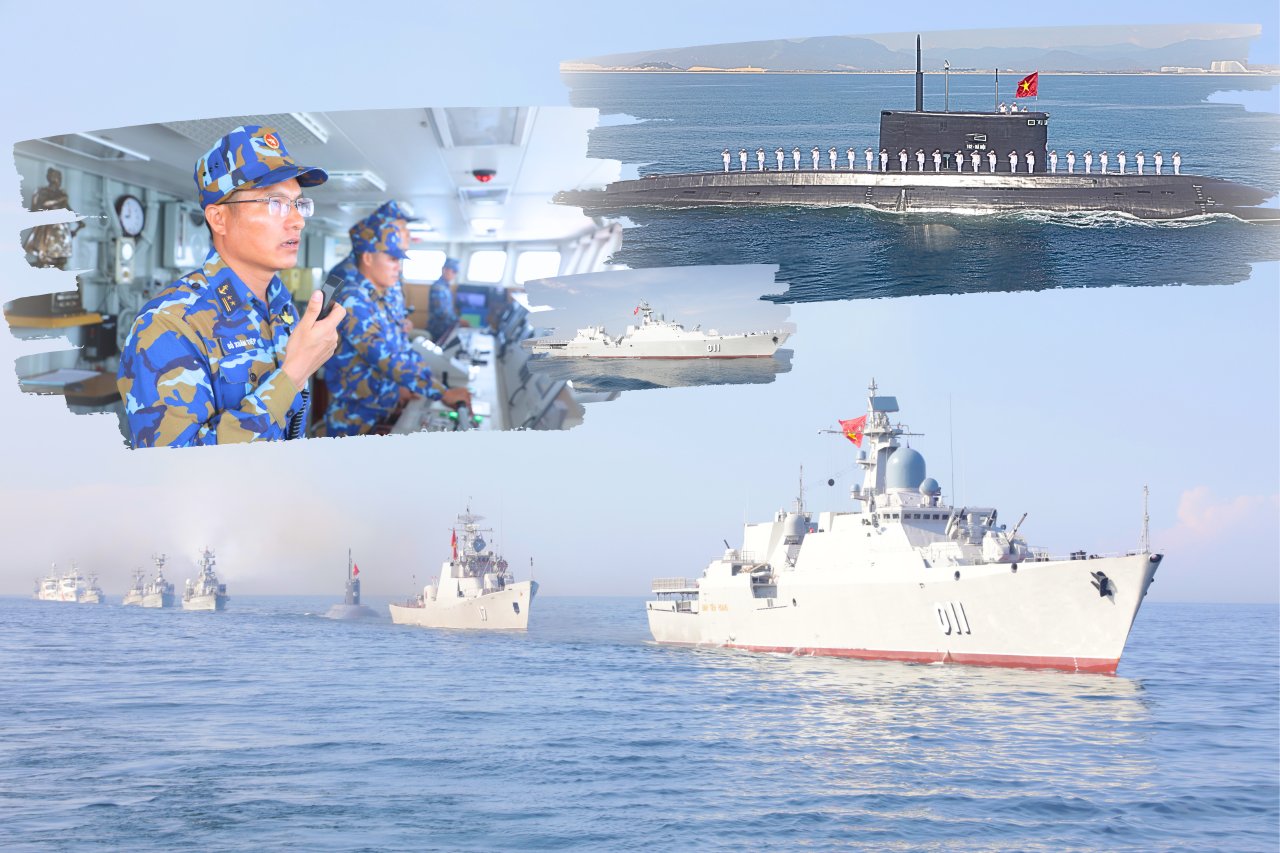 Tàu ngầm, chiến hạm, thủy phi cơ nỗ lực luyện tập trên biển Cam Ranh, sẵn sàng cho sự kiện diễu binh A80- Ảnh 1.