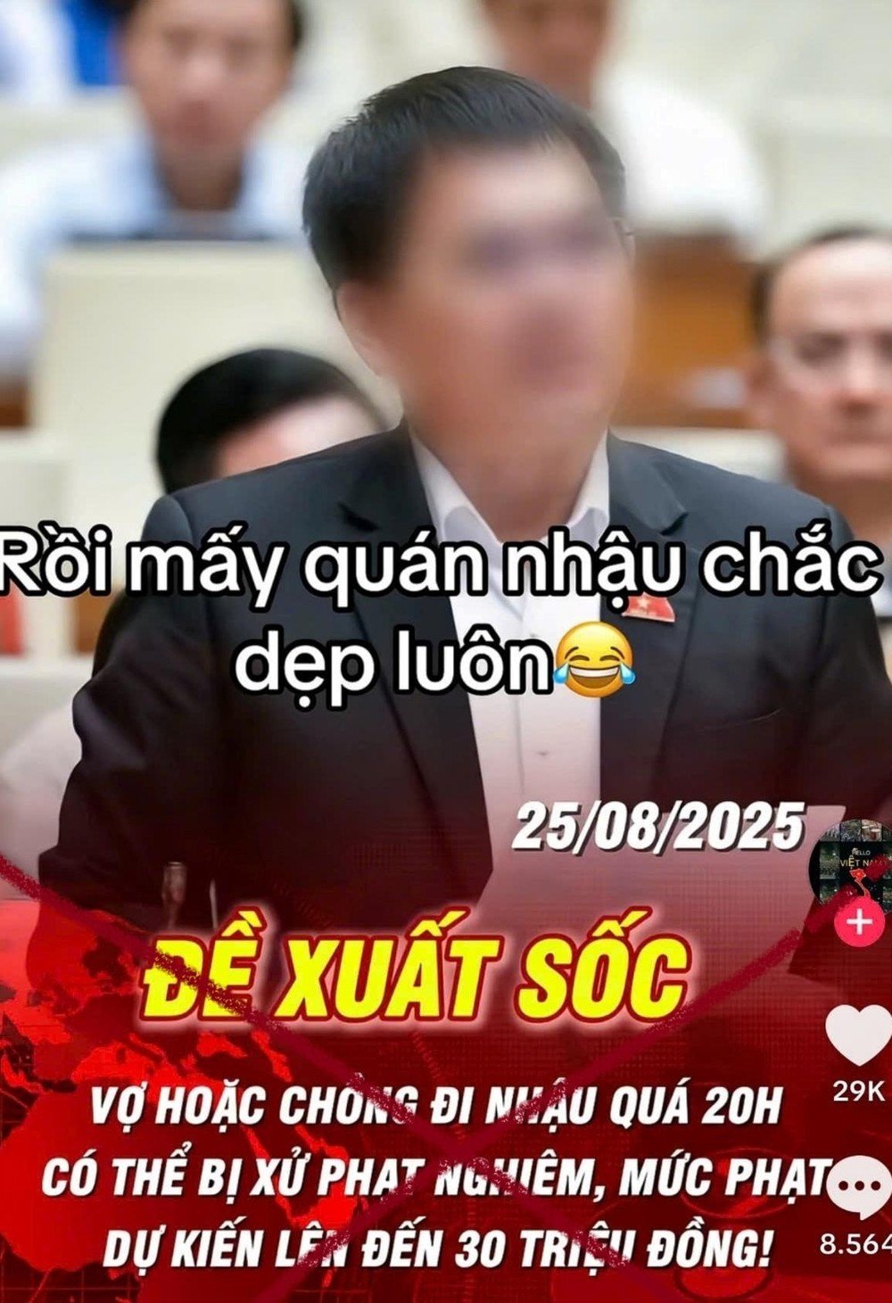Hình ảnh, nội dung gán ghép đại biểu Dương Khắc Mai được chia sẻ chóng mặt trên TikTok.