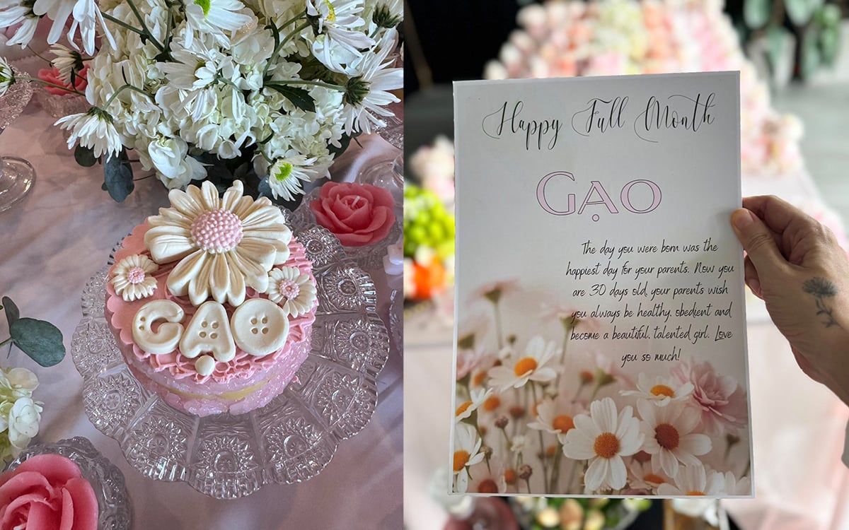 Lễ đầy tháng ái nữ nhà Ngô Thanh Vân – Huy Trần: Không gian phủ đầy hồng ngọt ngào, đúng chuẩn