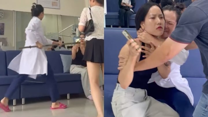 Chủ cơ sở nha khoa bóp cổ, lấy gậy sắt đánh khách hàng.
