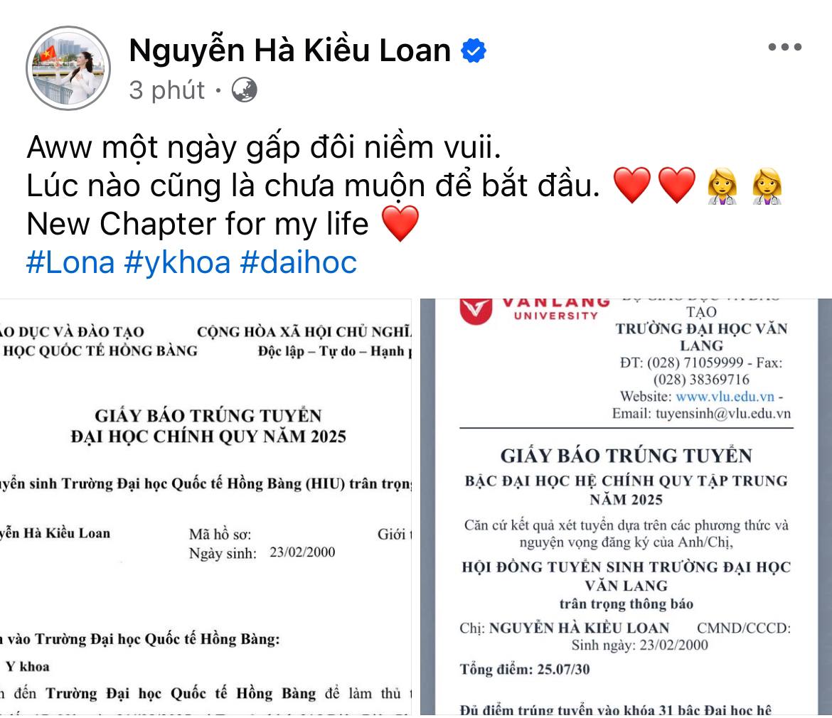Á hậu gen Z ở ẩn sinh con bất ngờ thông báo trúng tuyển Đại học ngành Y khoa!- Ảnh 1.