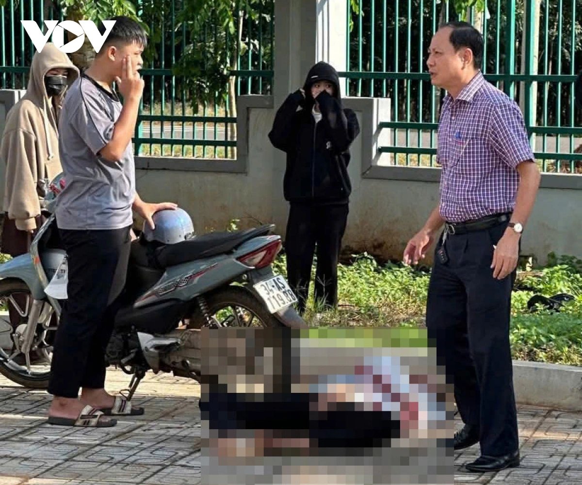ket tay ga xe dap dien, nam sinh lop 11 o Dong nai tu vong trong truong hoc hinh anh 1