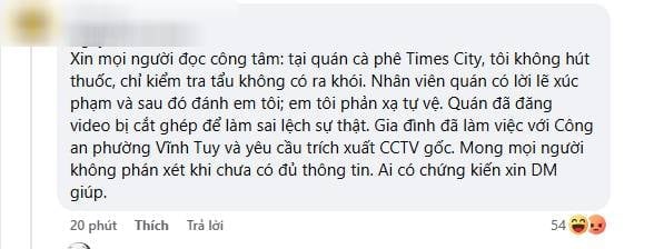 Nhân viên quán cà phê bị khách hành hung vì nhắc hút thuốc: Người trong cuộc lên tiếng, khẳng định 