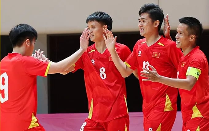 Đội tuyển futsal Việt Nam đoạt vé dự vòng chung kết Giải futsal châu Á 2026. ẢNH: ANH TRẦN 
