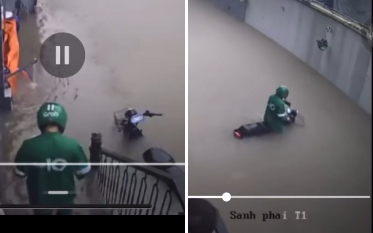 Nhà máy xe ở Hà Nội có xe điện 'tàu ngầm' rẻ hơn Vision, ngập gần hết yên nhưng Grab vẫn bon bon ship đồ- Ảnh 1.
