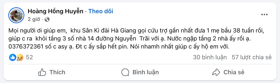 Xót xa những lời cầu cứu trong trận lũ lịch sử: 