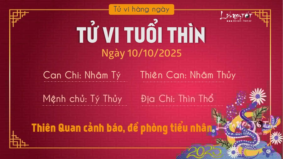 Tu vi hang ngay 10102025 - Thin