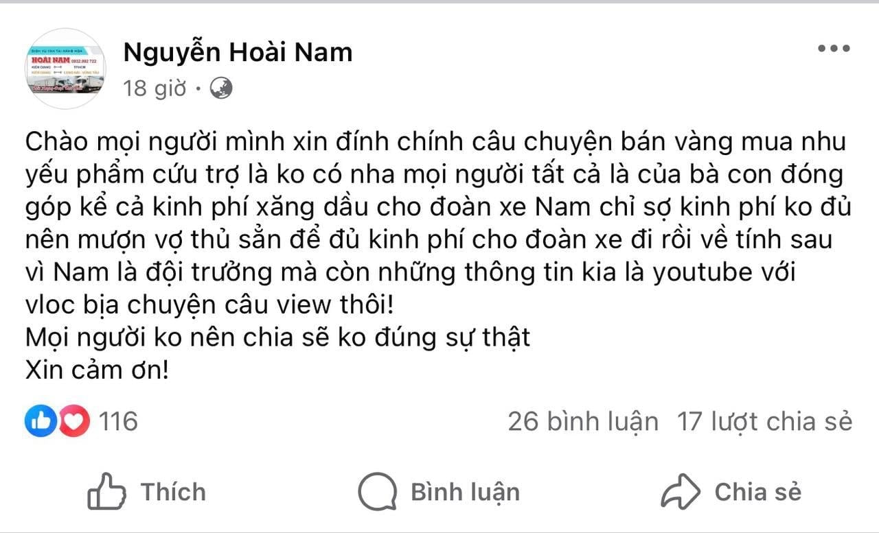 Đội trưởng xe 68 lên tiếng về thông tin