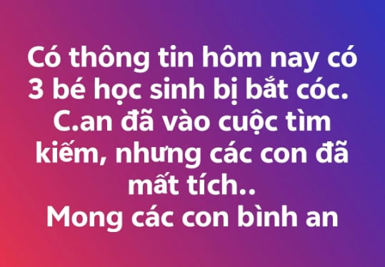 Sự thật về 3 học sinh ở TP HCM bị bắt cóc- Ảnh 1.