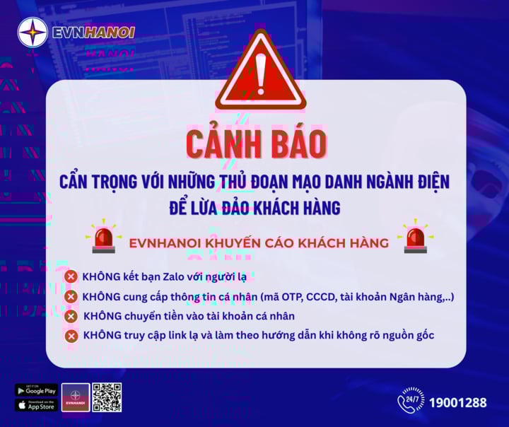 EVNHANOI khuyến cáo khách hàng về thủ đoạn mạo danh ngành điện để lừa đảo- Ảnh 1.