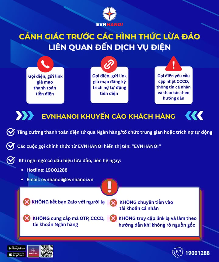 EVNHANOI khuyến cáo khách hàng về thủ đoạn mạo danh ngành điện để lừa đảo- Ảnh 2.