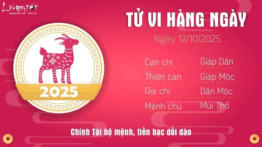 Tu vi hang ngay 12/10/2025 cua Mui