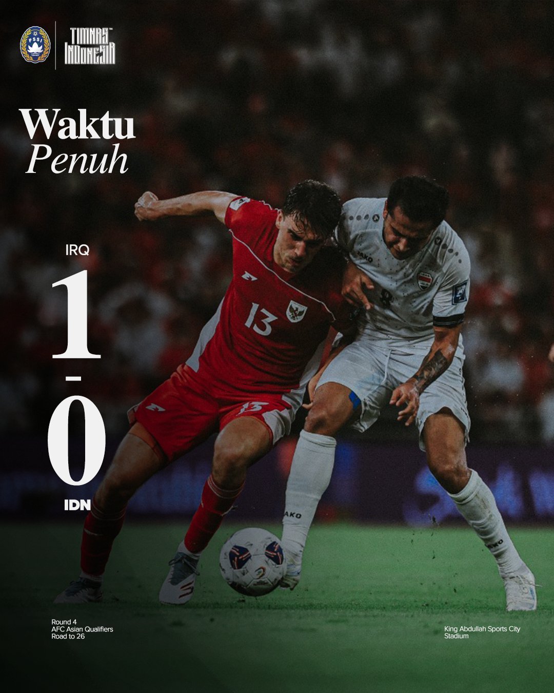Indonesia dừng bước tại vòng loại World Cup 2026 sau thất bại trước Iraq - Ảnh 1.