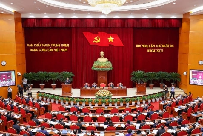 Tổng Bí thư Tô Lâm phát biểu khai mạc Hội nghị lần thứ 13, Ban Chấp hành Trung ương Đảng khoá 13. Ảnh: VGP/Nhật Bắc