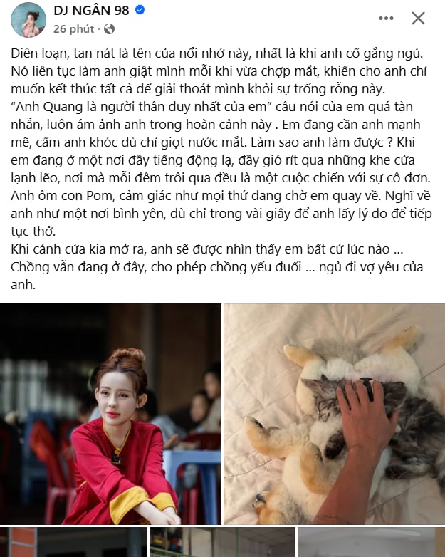 Dòng trạng thái mới nhất đăng vào lúc nửa đêm trên trang Facebook của Ngân 98 sau khi bị bắt- Ảnh 1.