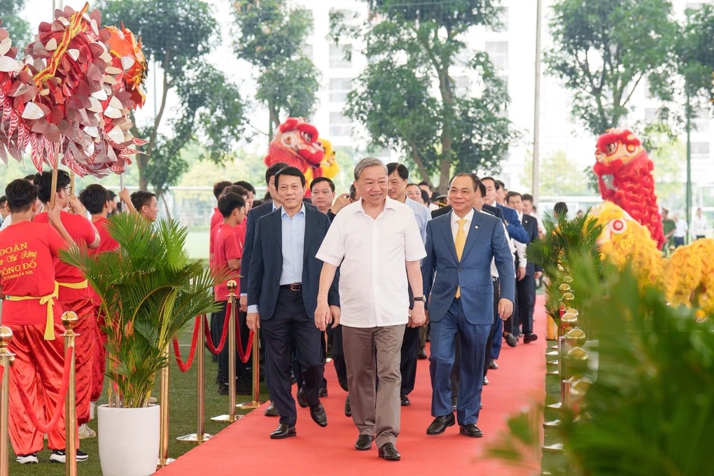 Tổng Bí thư Tô Lâm dự lễ khởi công sân vận động hiện đại nhất Việt Nam - 1