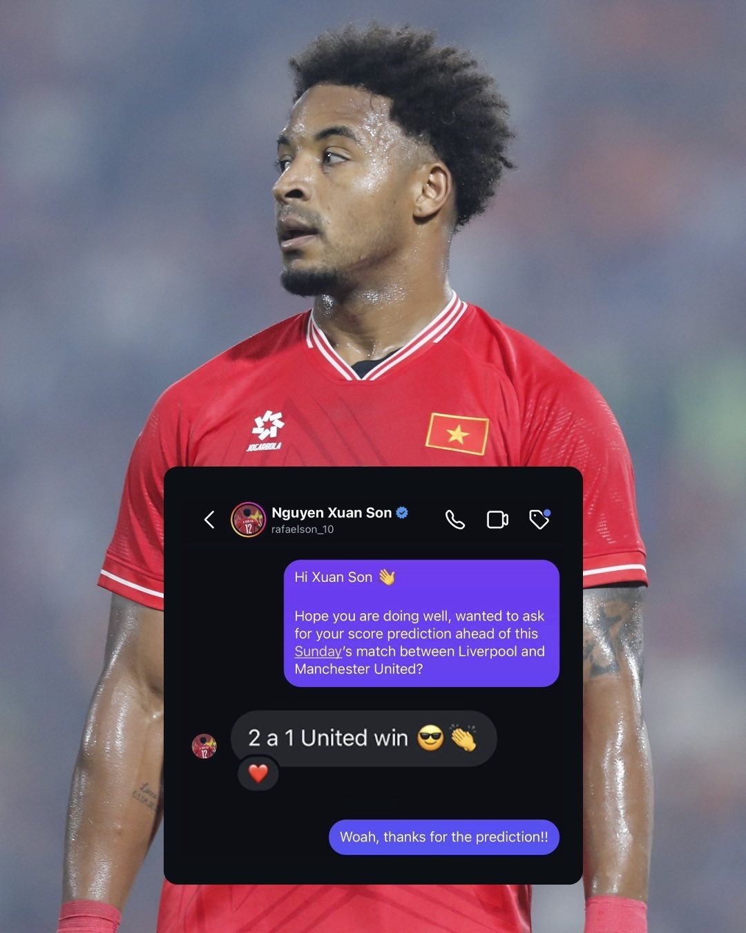 xuan son bat ngo gay bao mang xa hoi sau tran liverpool 1-2 mu hinh anh 1