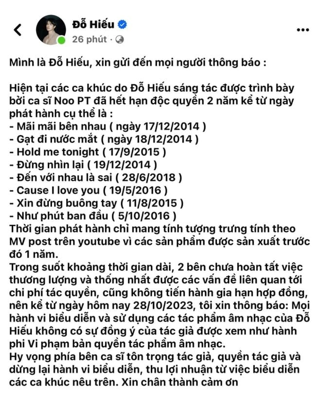 Noo Phước Thịnh mất quyền biểu diễn 8 bài hit- Ảnh 2.