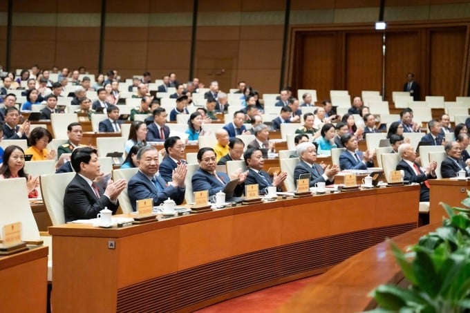 Lãnh đạo Đảng, Nhà nước tại phiên khai mạc kỳ họp thứ 10 Quốc hội khóa 15, ngày 20/10. Ảnh: Cổng TTĐT Quốc hội