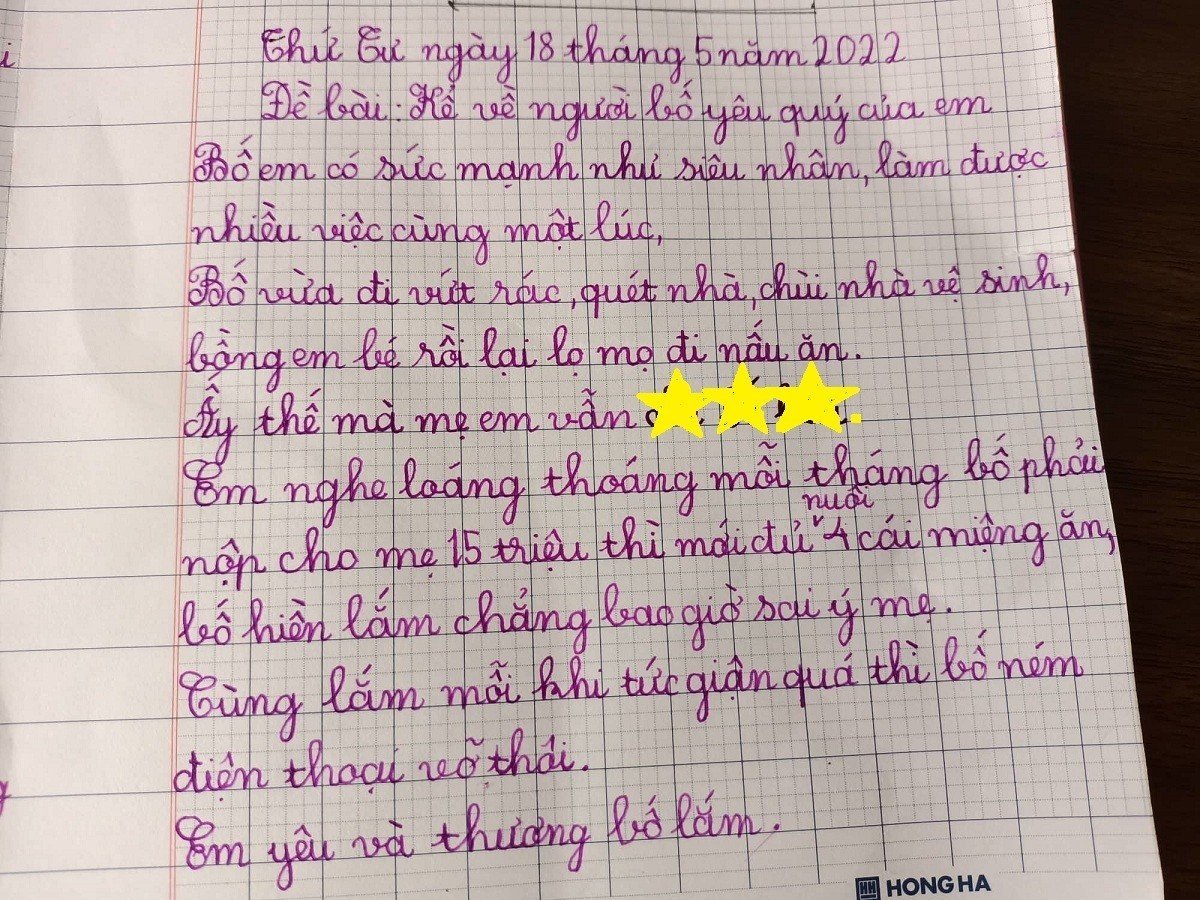 Học sinh tiểu học tả bố