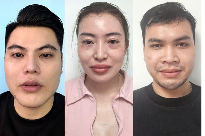 Nguyễn Văn Trường (trái) và Nguyễn Ngọc Thùy Linh (giữa). Ảnh: Công an TP HCM