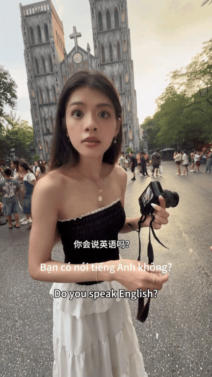 Màn nói tiếng Anh của 1 nàng thơ với khách Trung Quốc bỗng bị