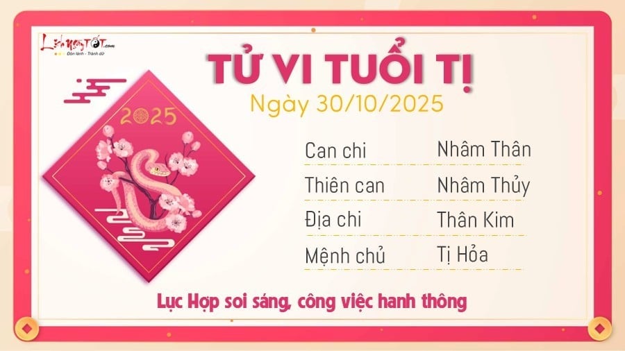 Tu vi hang ngay 30/10/2025 - Ti
