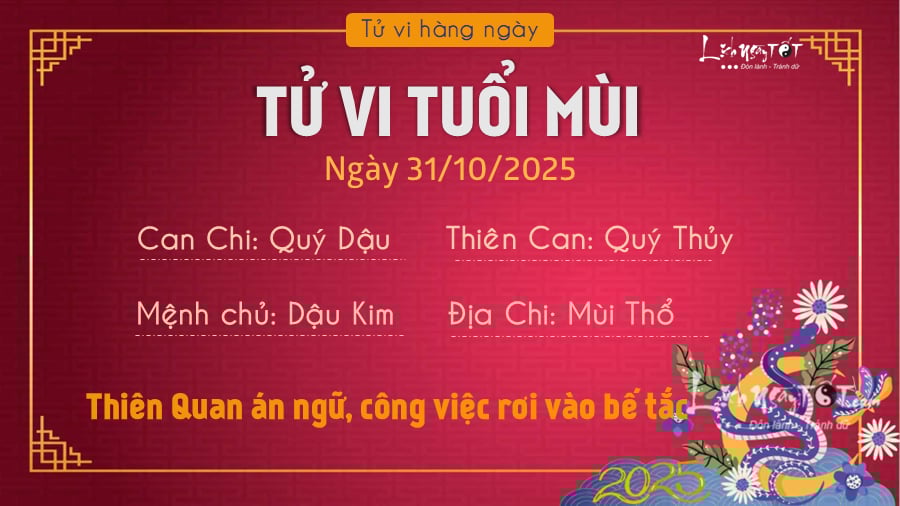 Tu vi hang ngay 31102025 - Mui