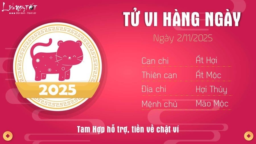 Tu vi hang ngay 2/11/2025 - Mao