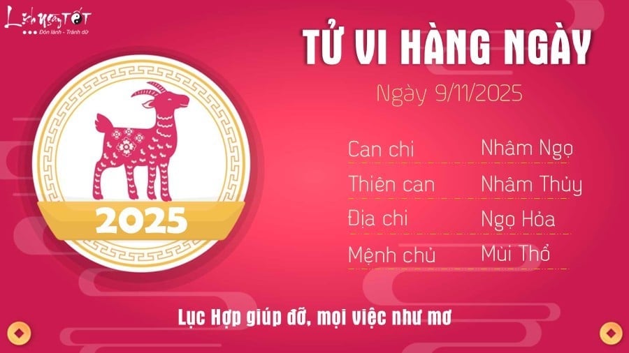 Tu vi hang ngay 9/11/2025 cua Mui