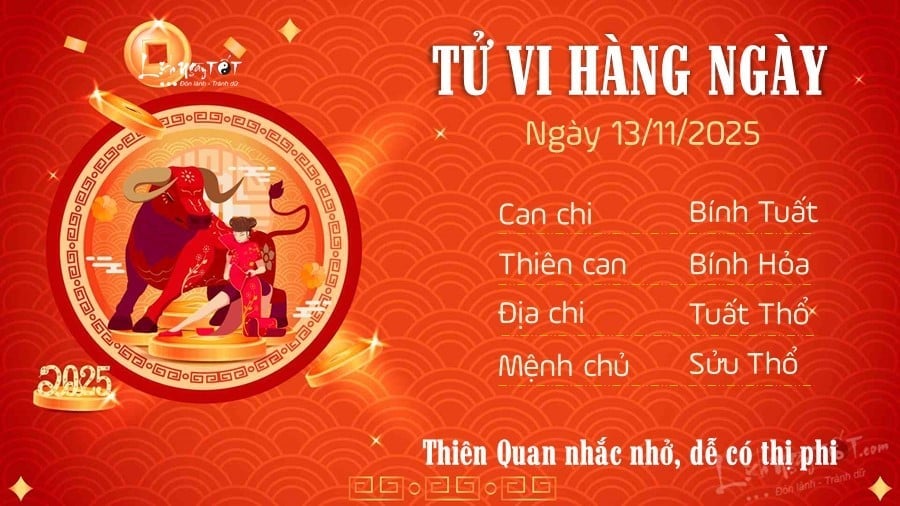 Tu vi hang ngay 13/11/2025 cua Suu