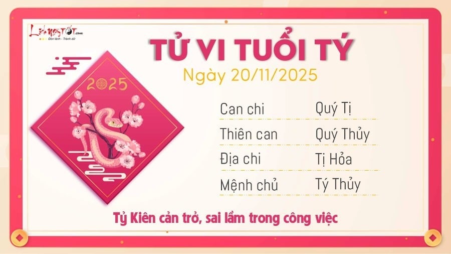 Tu vi hang ngay 20/11/2025 - Ty