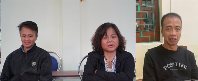 Bị can Thành, Hằng, Trung tại cơ quan điều tra (từ trái qua). Ảnh: Công an cung cấp