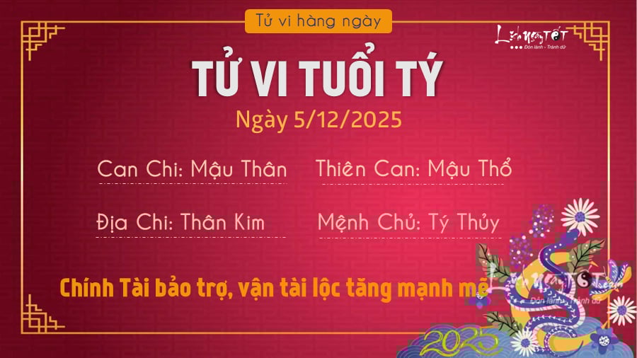 Tu vi hang ngay 05122025 - Ty